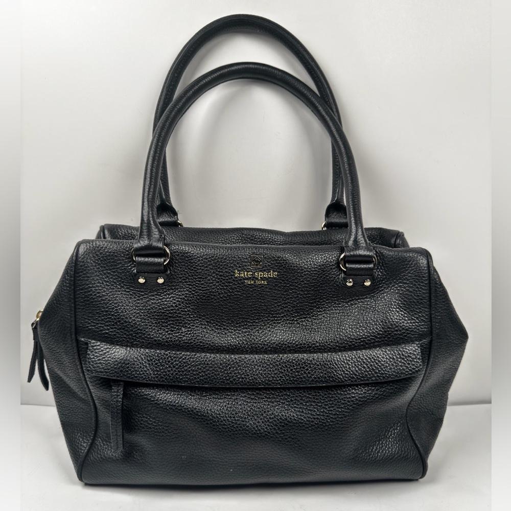 Kate Spade Gant Park Shelby Black Pebbled Leather Satchel Purse